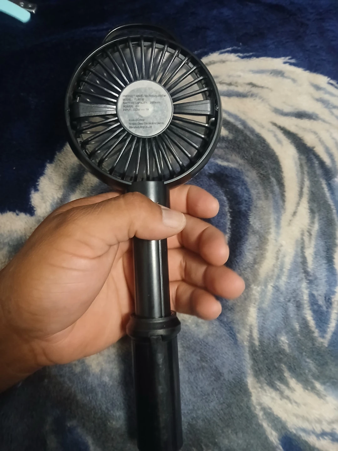 Black Portable Handheld Fan with Tripod Stand - photo 3
