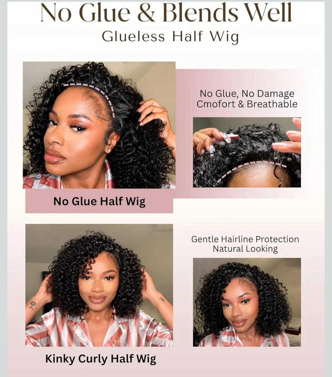 The Fox Kinky Curly 3-in-1 Half Wig - photo 2