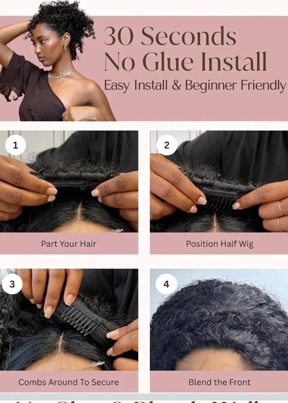 The Fox Kinky Curly 3-in-1 Half Wig - photo 3