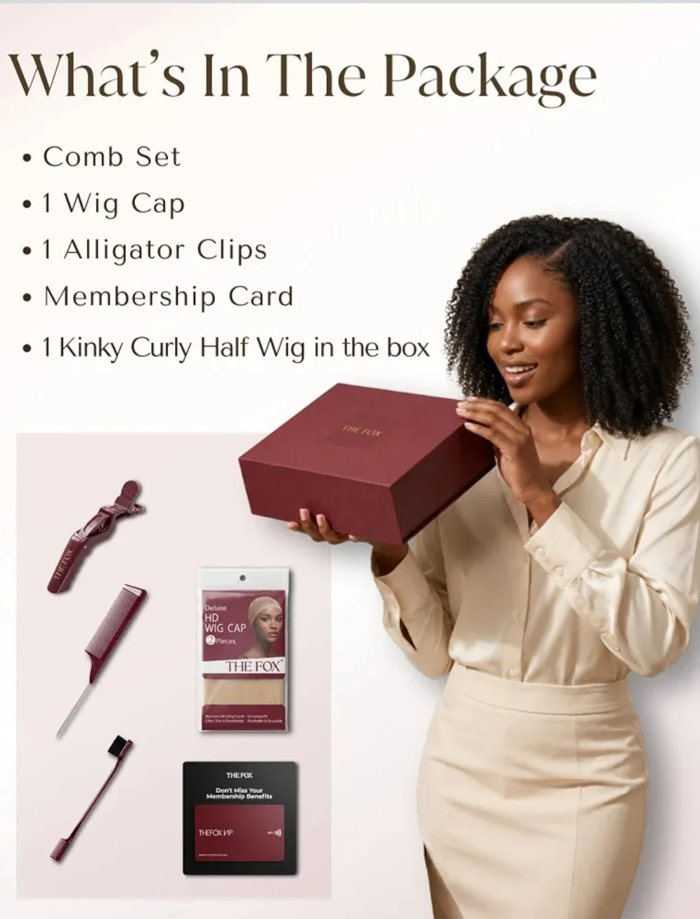 The Fox Kinky Curly 3-in-1 Half Wig - photo 4