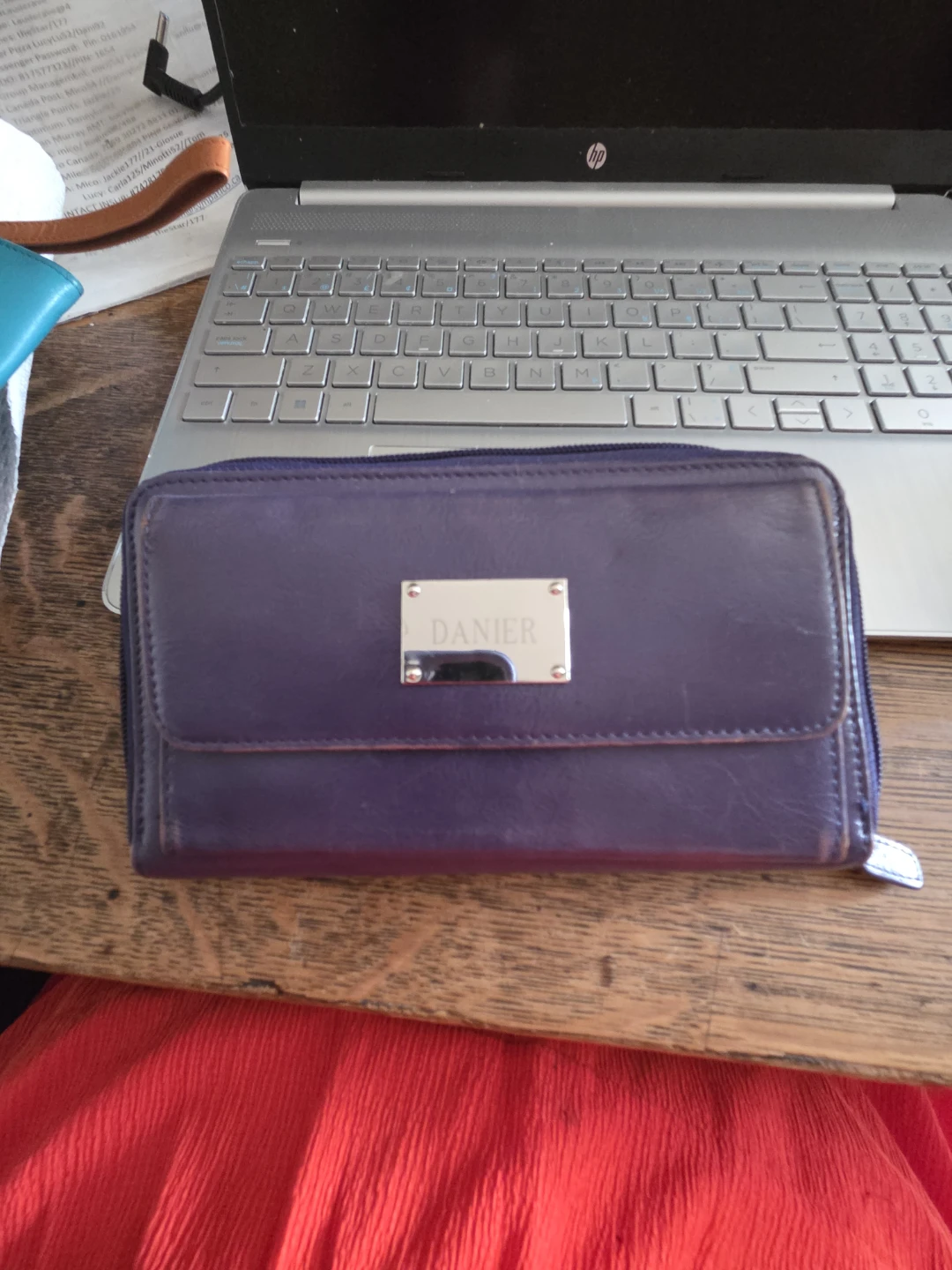 Purple Danier Leather Wallet