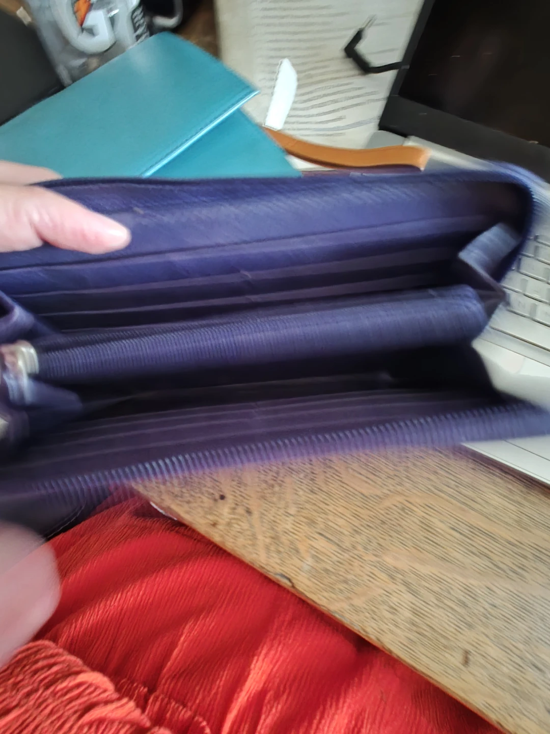 Purple Danier Leather Wallet - photo 3
