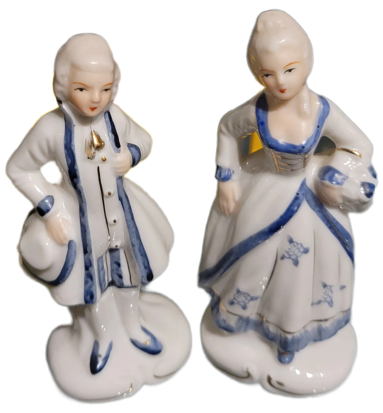 Ceramic Couple Figurines - Vintage Porcelain Duo. Victorian