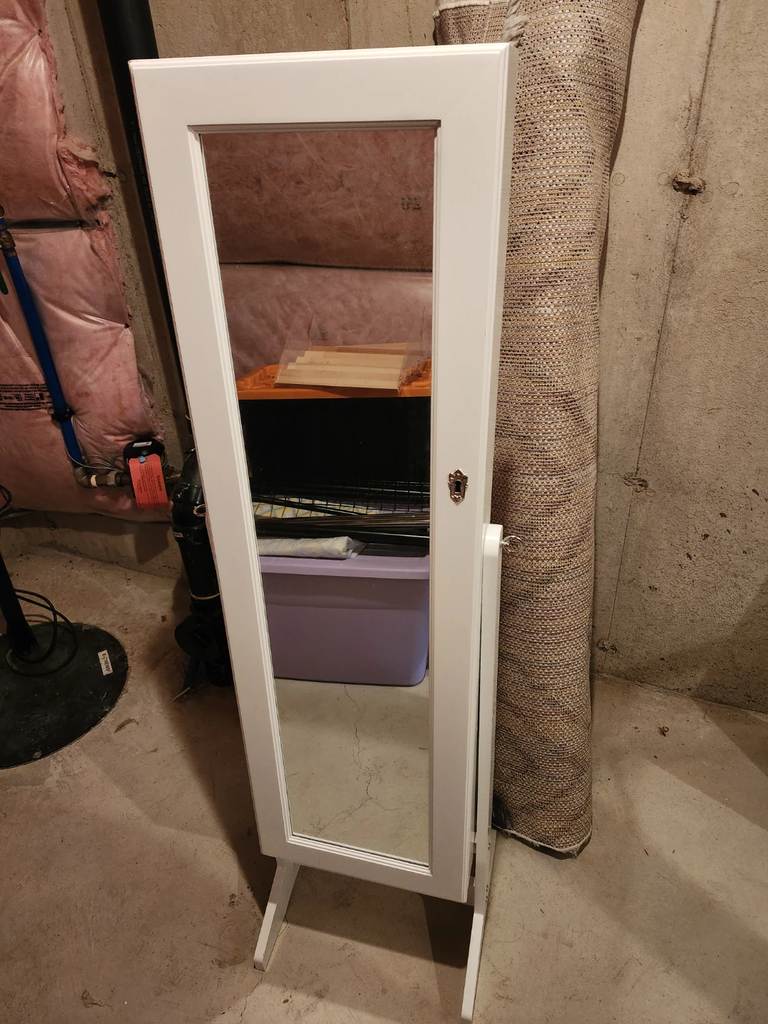 White Cheval Mirror Jewellery Cabinet Dresser