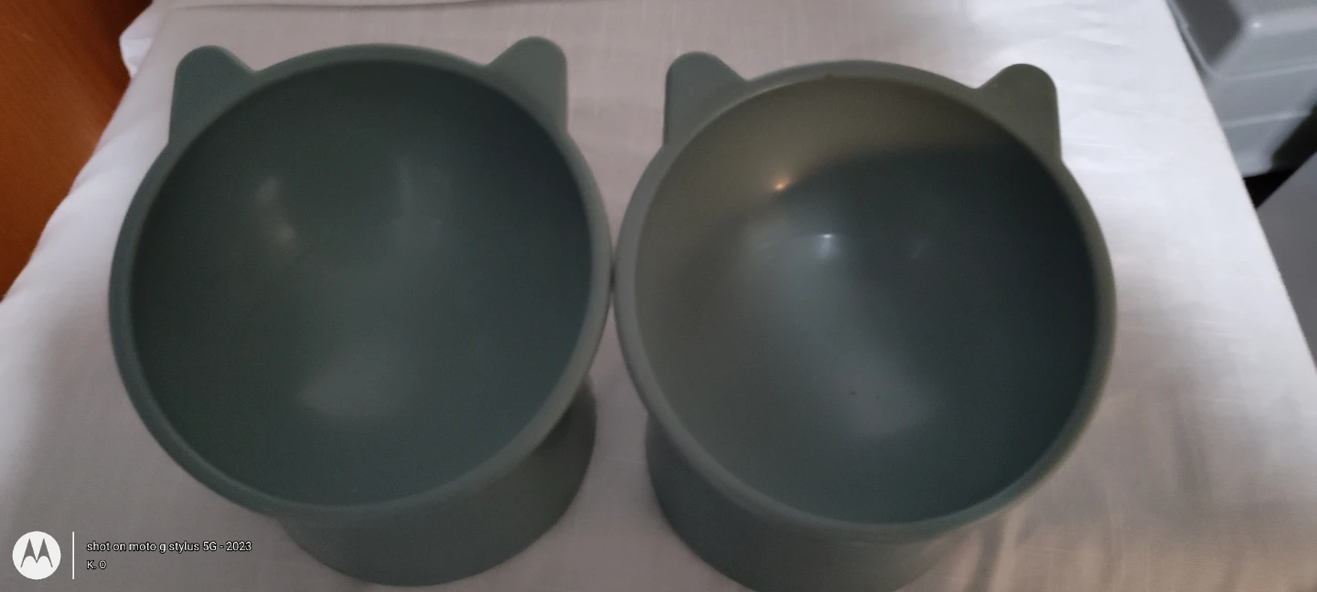 Set of 2 Cat-shaped Pet Bowls