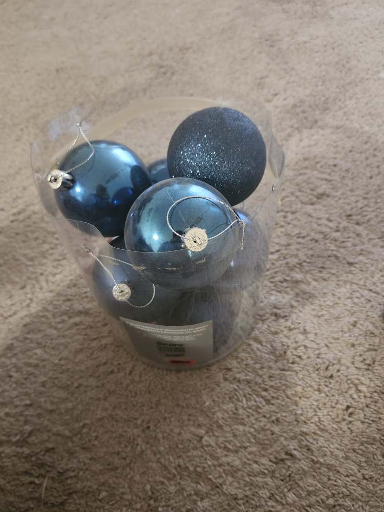 Set of Blue Christmas Ornaments