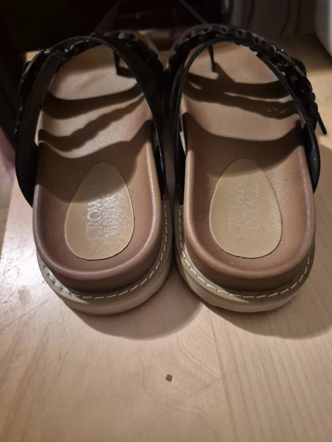 Crown Vintage Size 7 Black Braided Sandals - photo 2