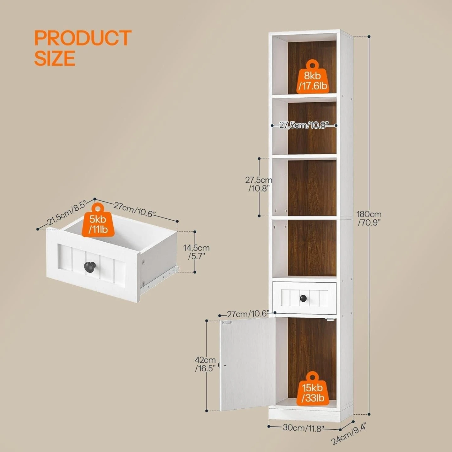 70.9 inches tall bookcase - photo 2