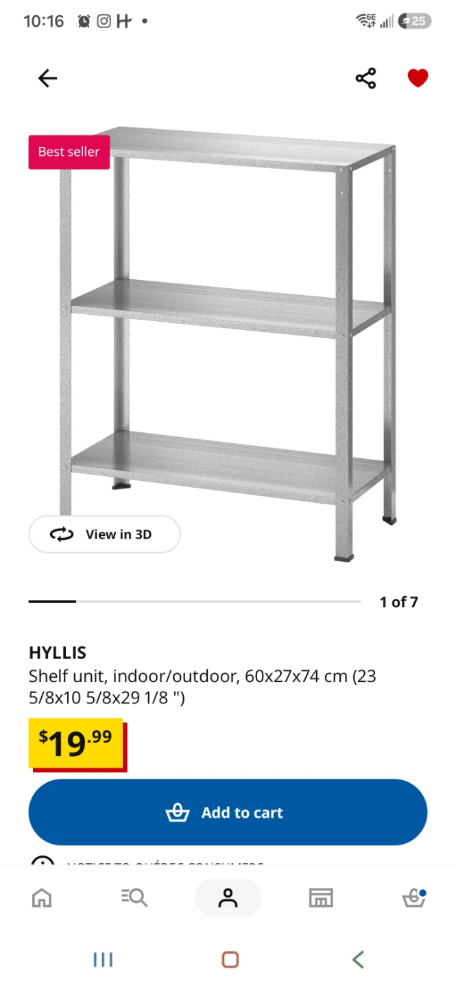 HYLLIS Shelf Unit Indoor/Outdoor 60x27x74 cm