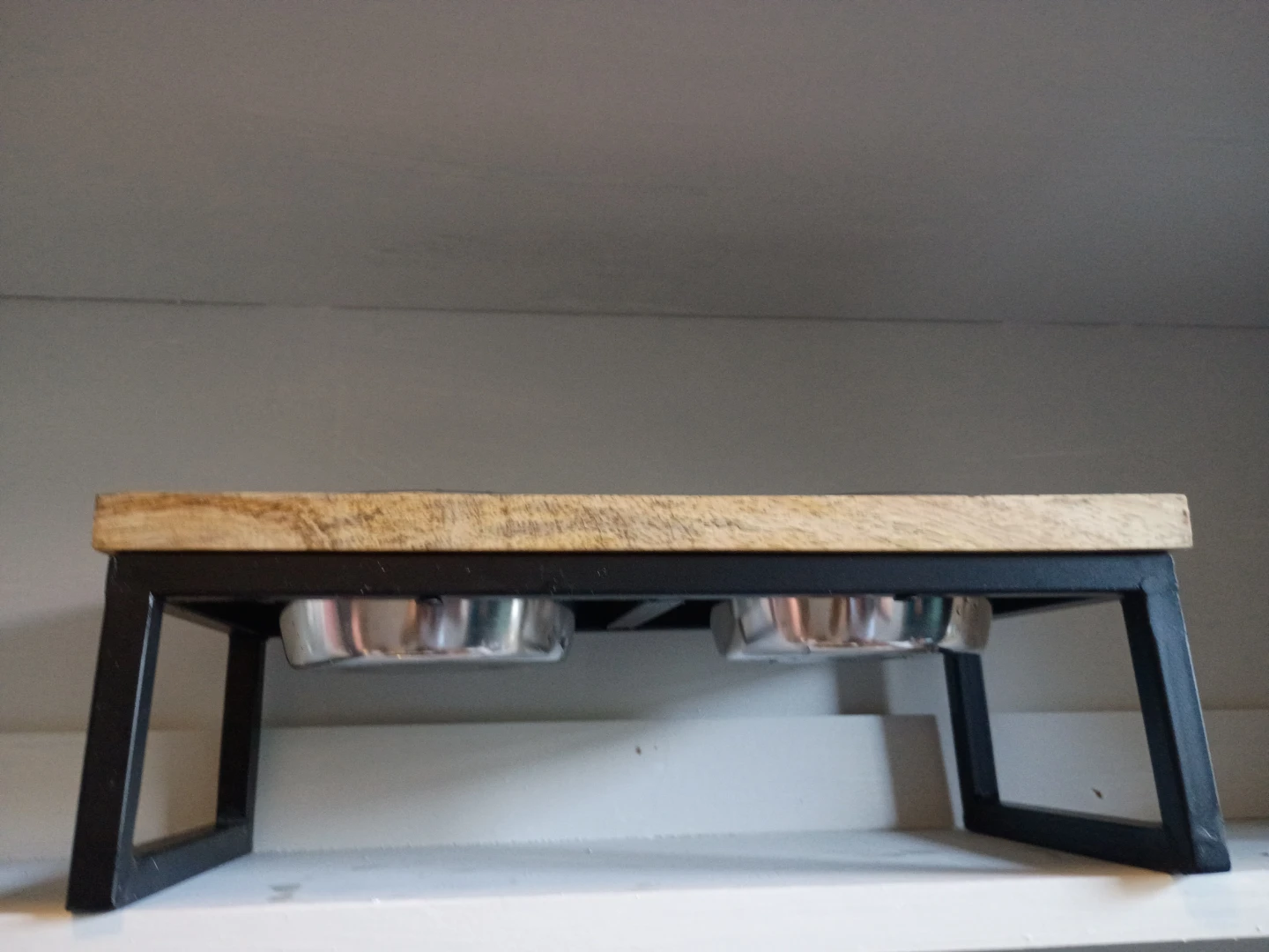Elevated Dog Bowls Set with Wooden Base - photo 2