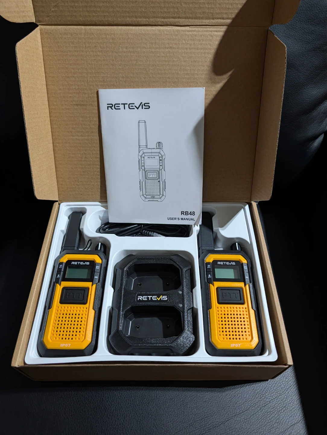 Retevis RB48 Walkie Talkies with Charging Dock and Earpieces