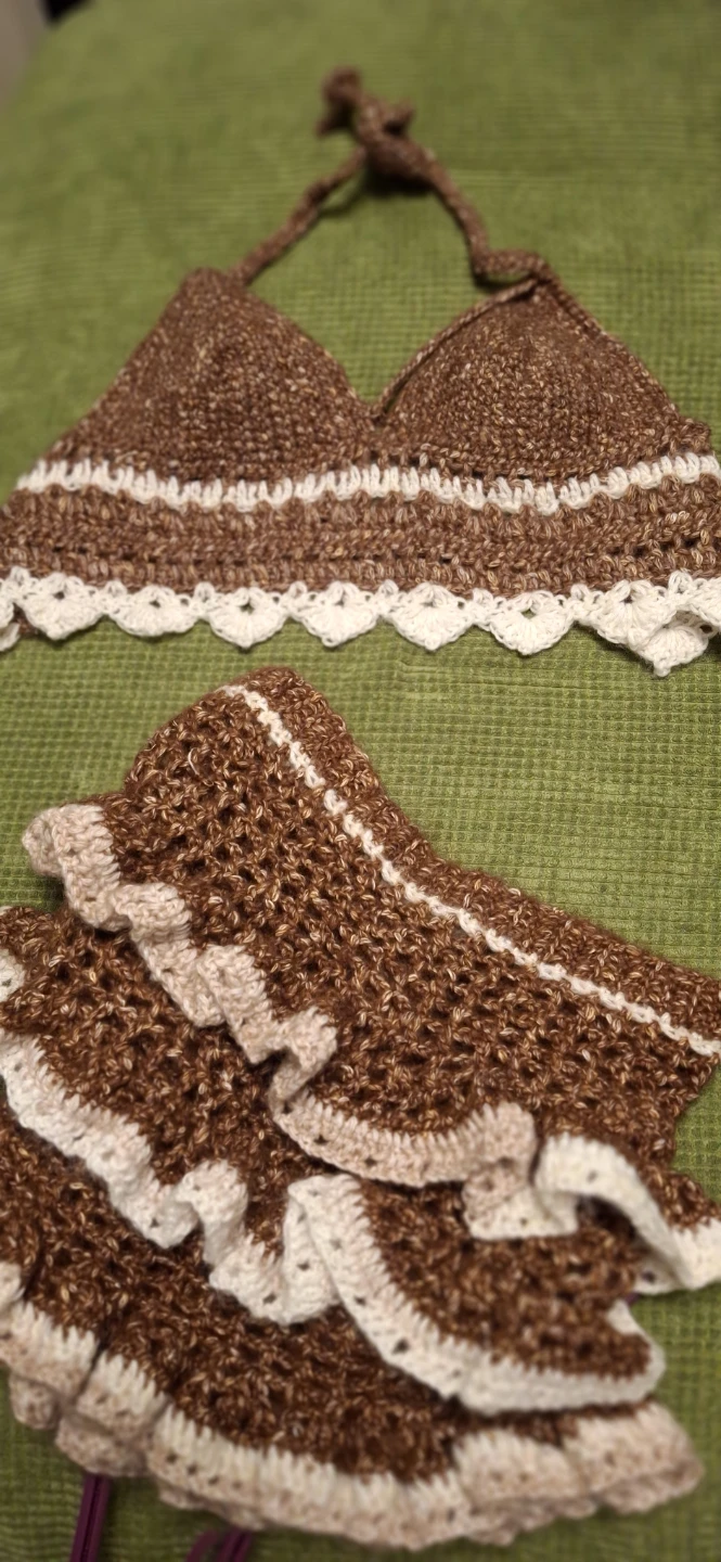 Crocheted Halter Top and Skirt Set - photo 3