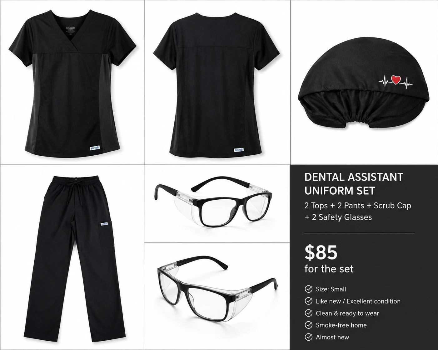 Dental Assistant Uniform Set – Size Small – $85