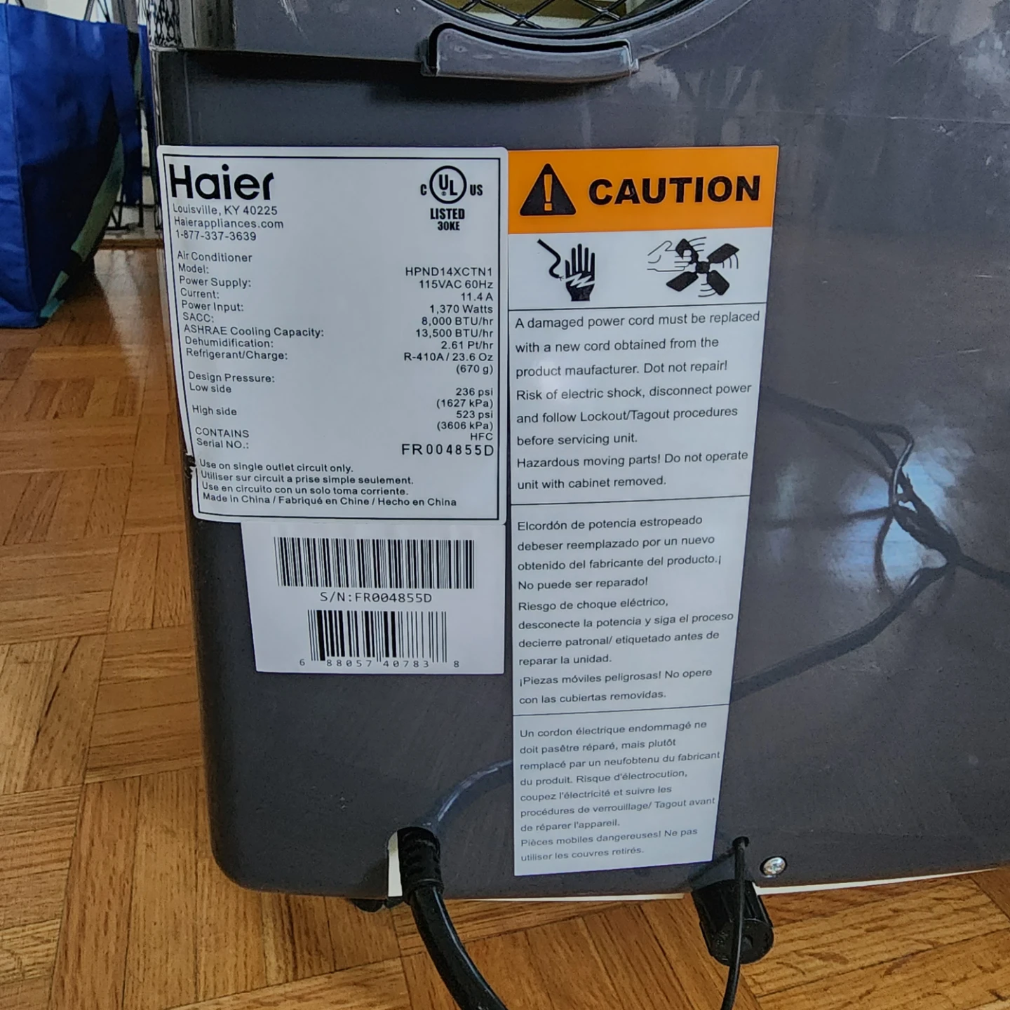 Haier Portable Air Conditioner with Dual Hose Kit & Remote - photo 3