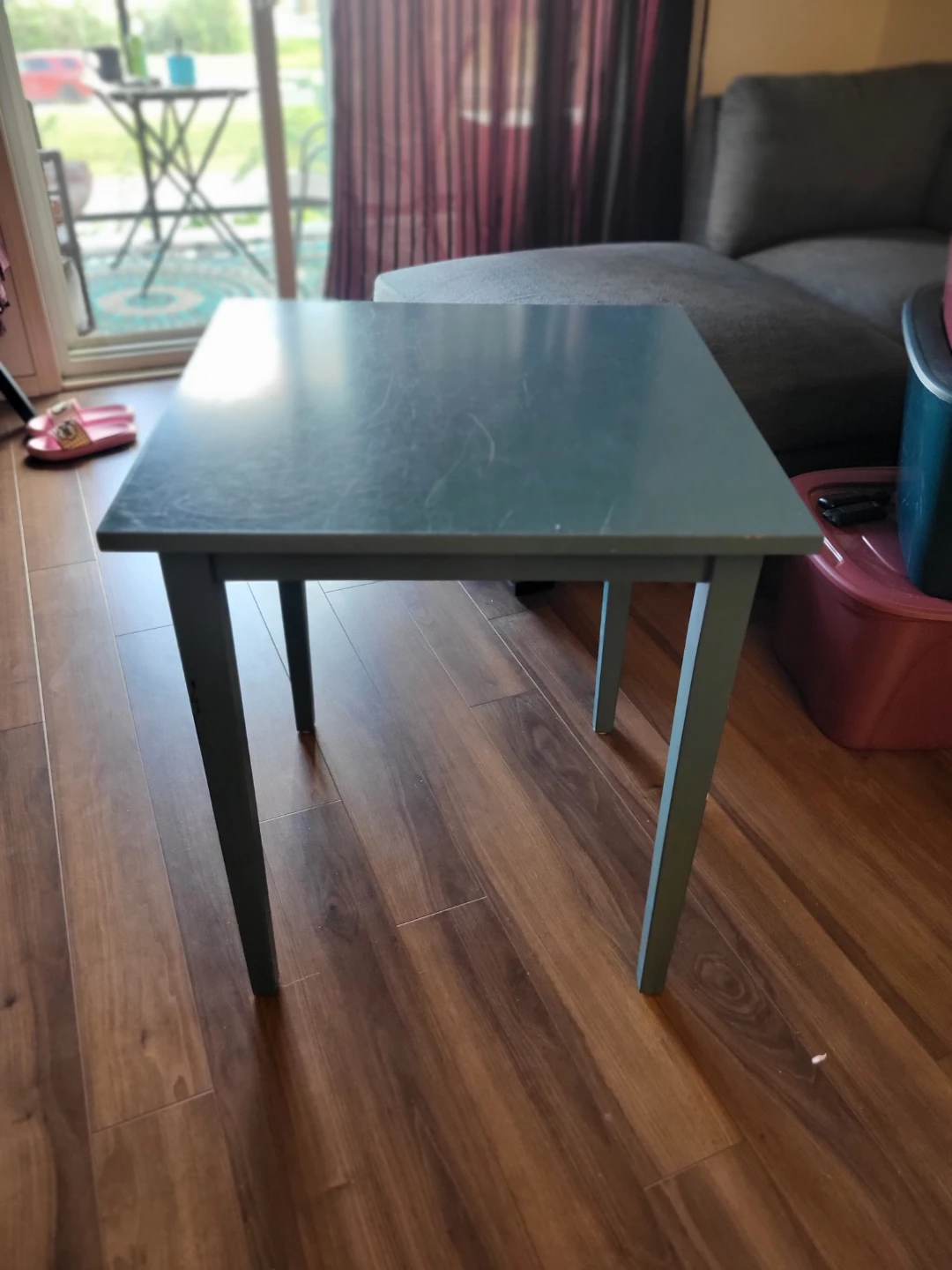 Teal Square Table/ kitchen table height