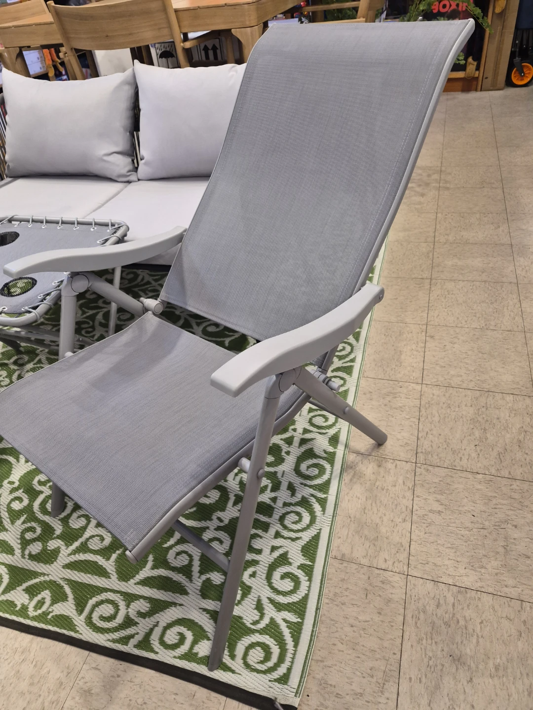 New Gray Outdoor Folding Chairs with Side Table - photo 5