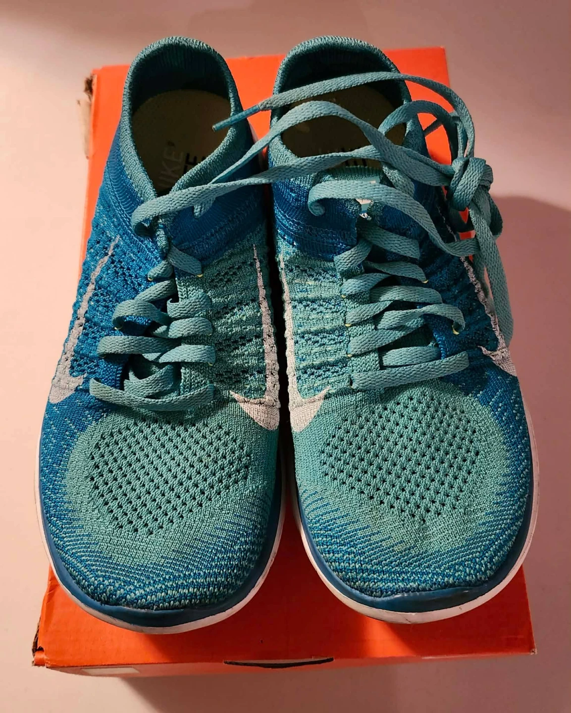Nike Free RN Flyknit Running Shoes Teal/Blue