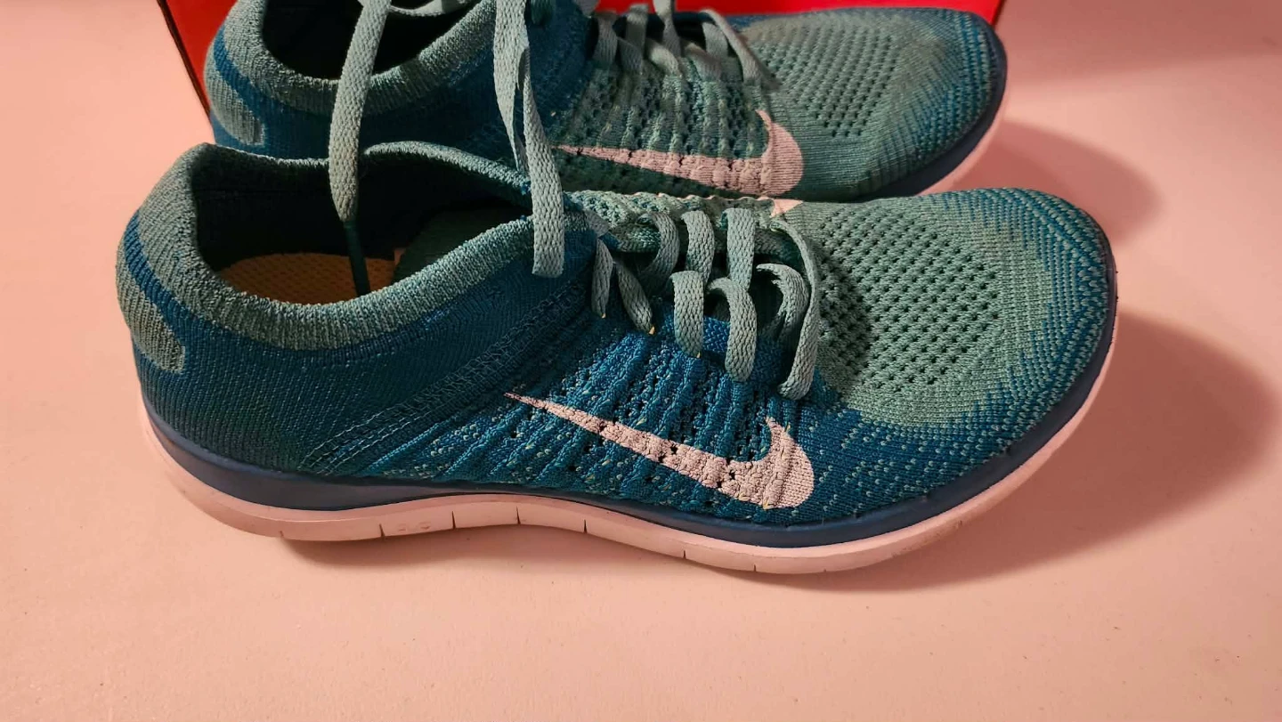 Nike Free RN Flyknit Running Shoes Teal/Blue - photo 4