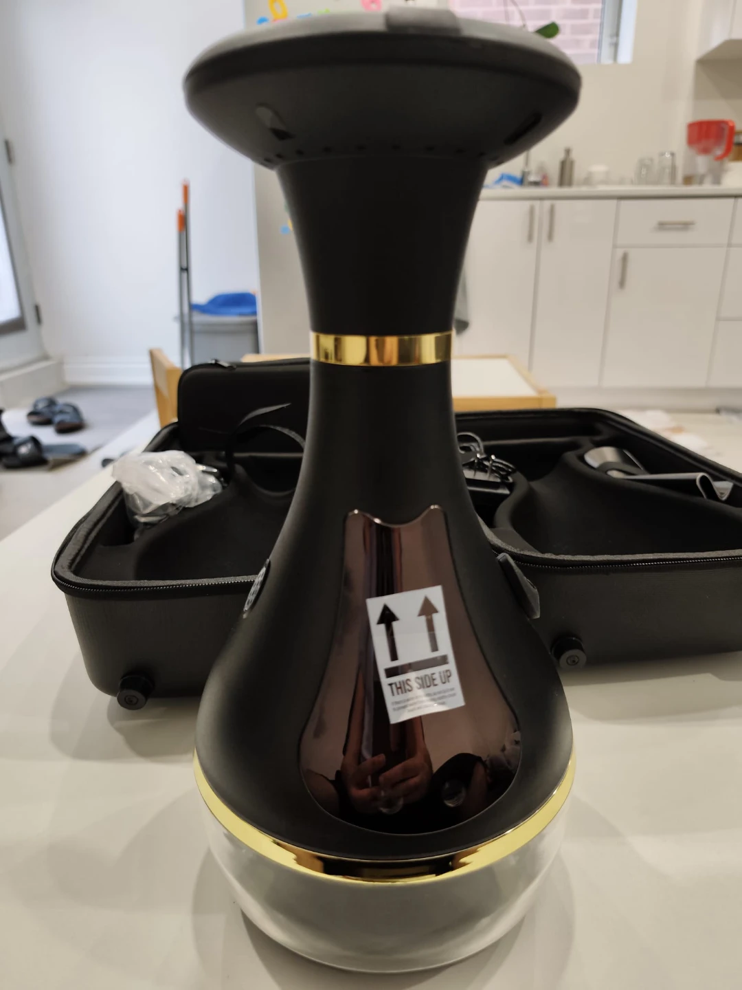 Black Portable electric heater with led shisha with Accessories