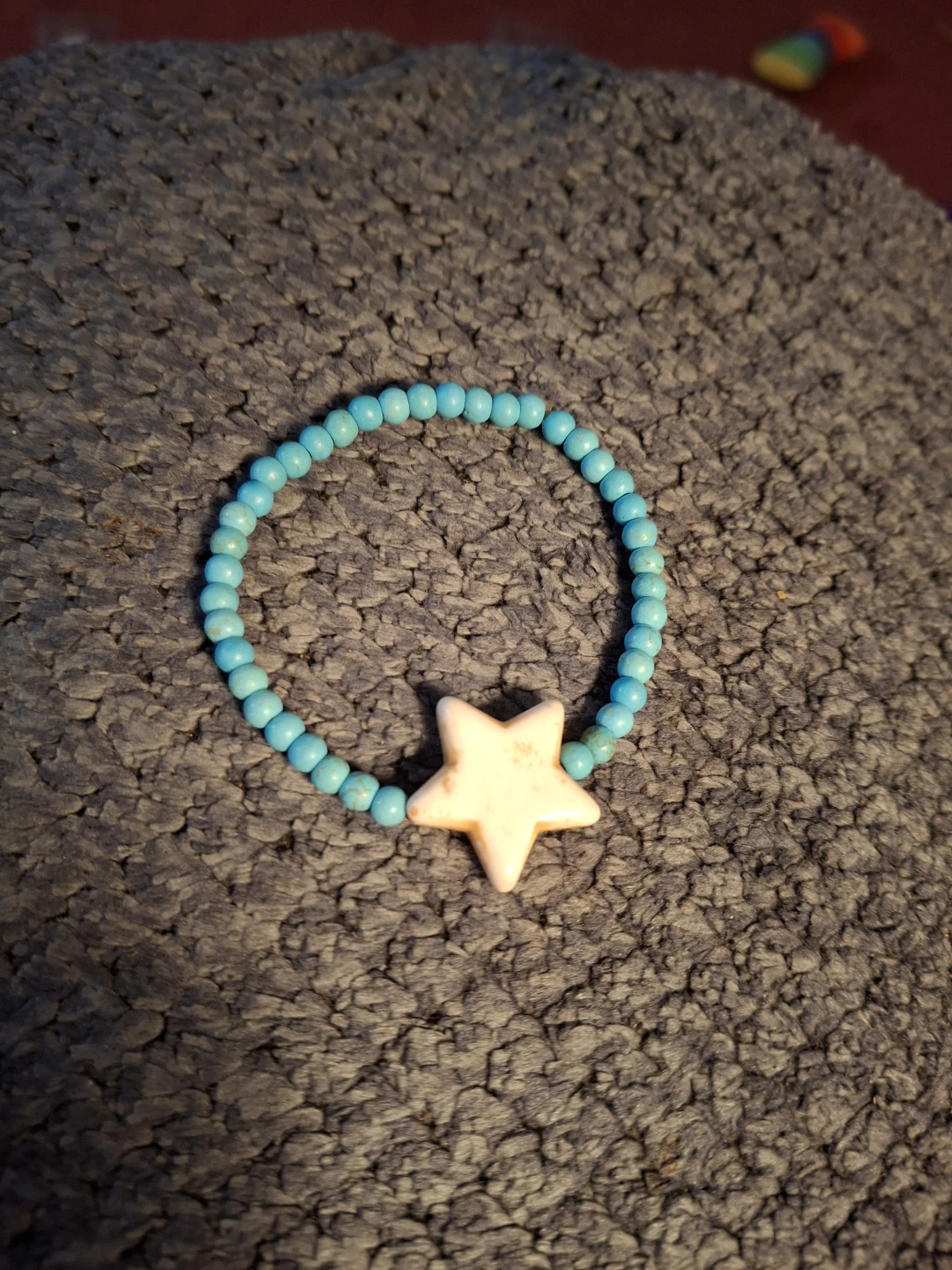 Turquoise Beaded Bracelet with Pink Star Charm - photo 3