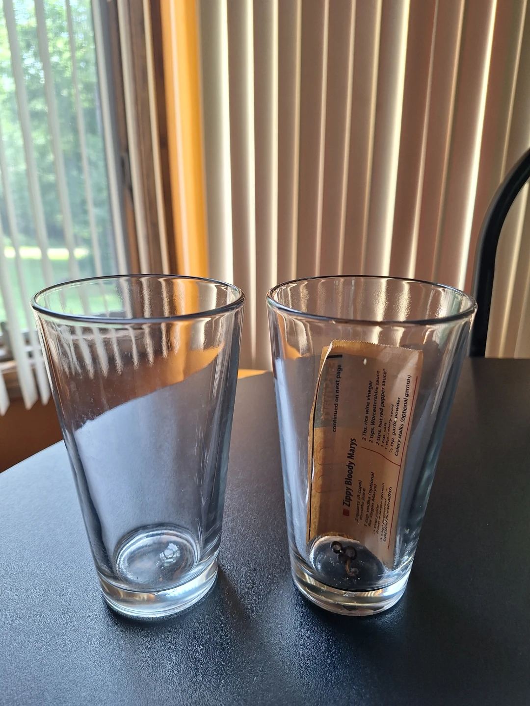 2 Bloody Mary Clear Glasses