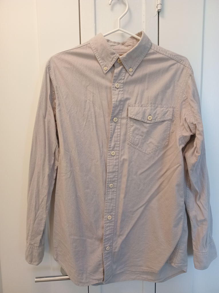 Men's Beige Button-Up Shirt