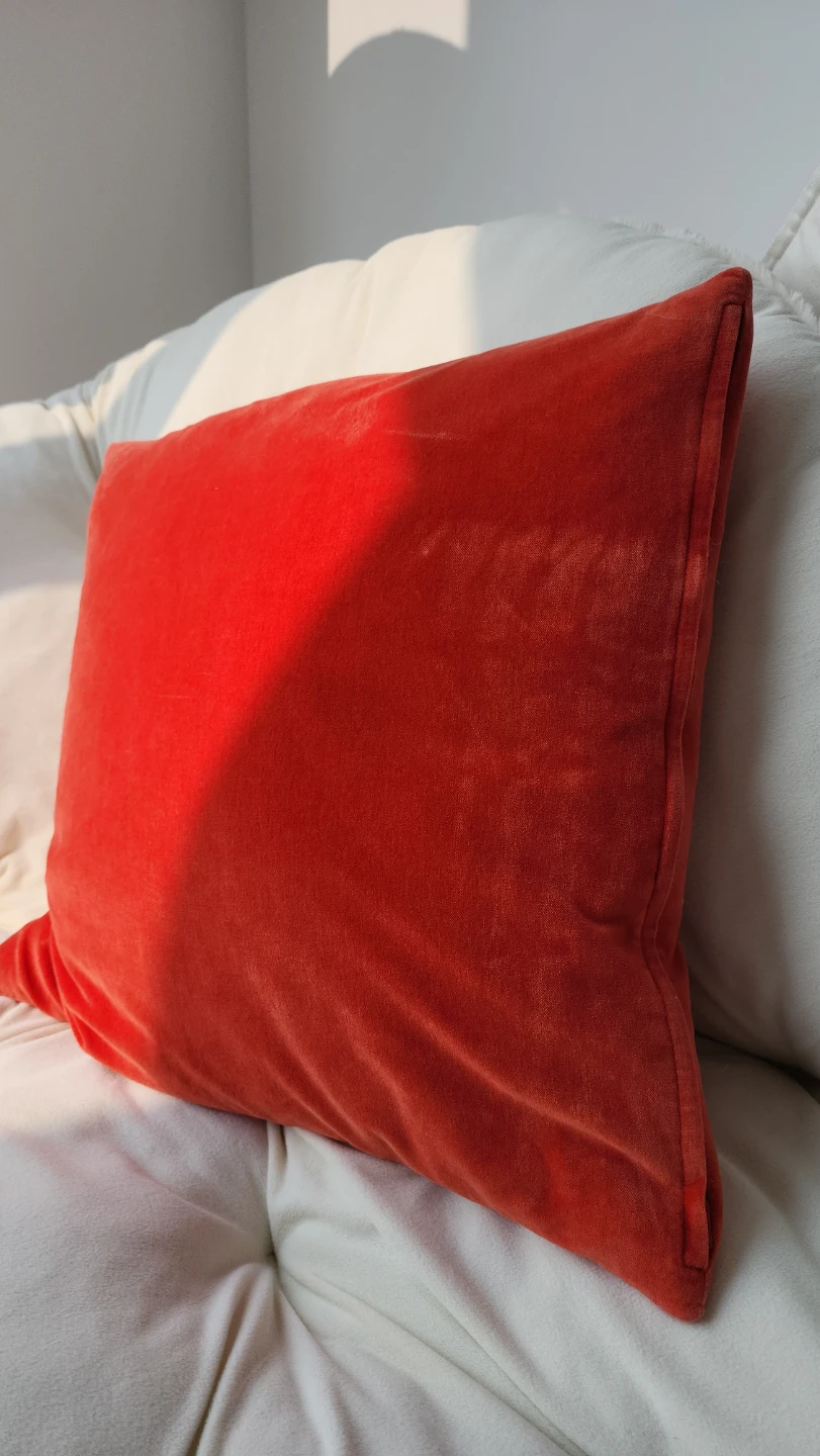 IKEA SANELA 20x20 Velvet Cushion & Cover - Orange - photo 3