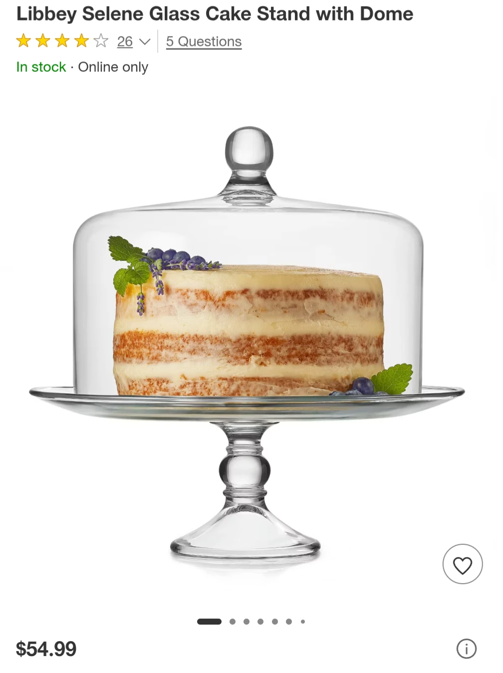 Libbey Selene Glass Cake Stand with Dome