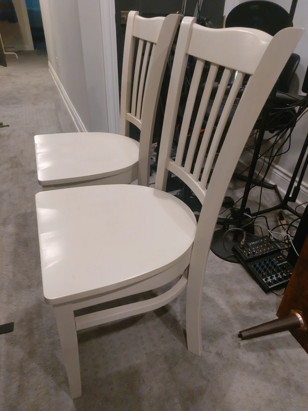 Set of 2 White Dining Chairs