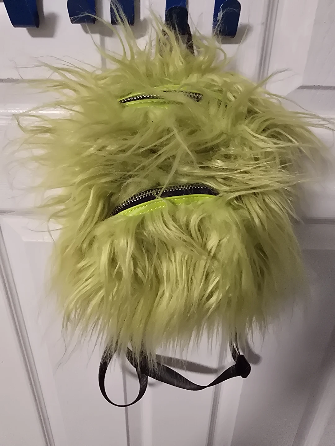 Lime Green Faux Fur Mini Backpack - photo 2