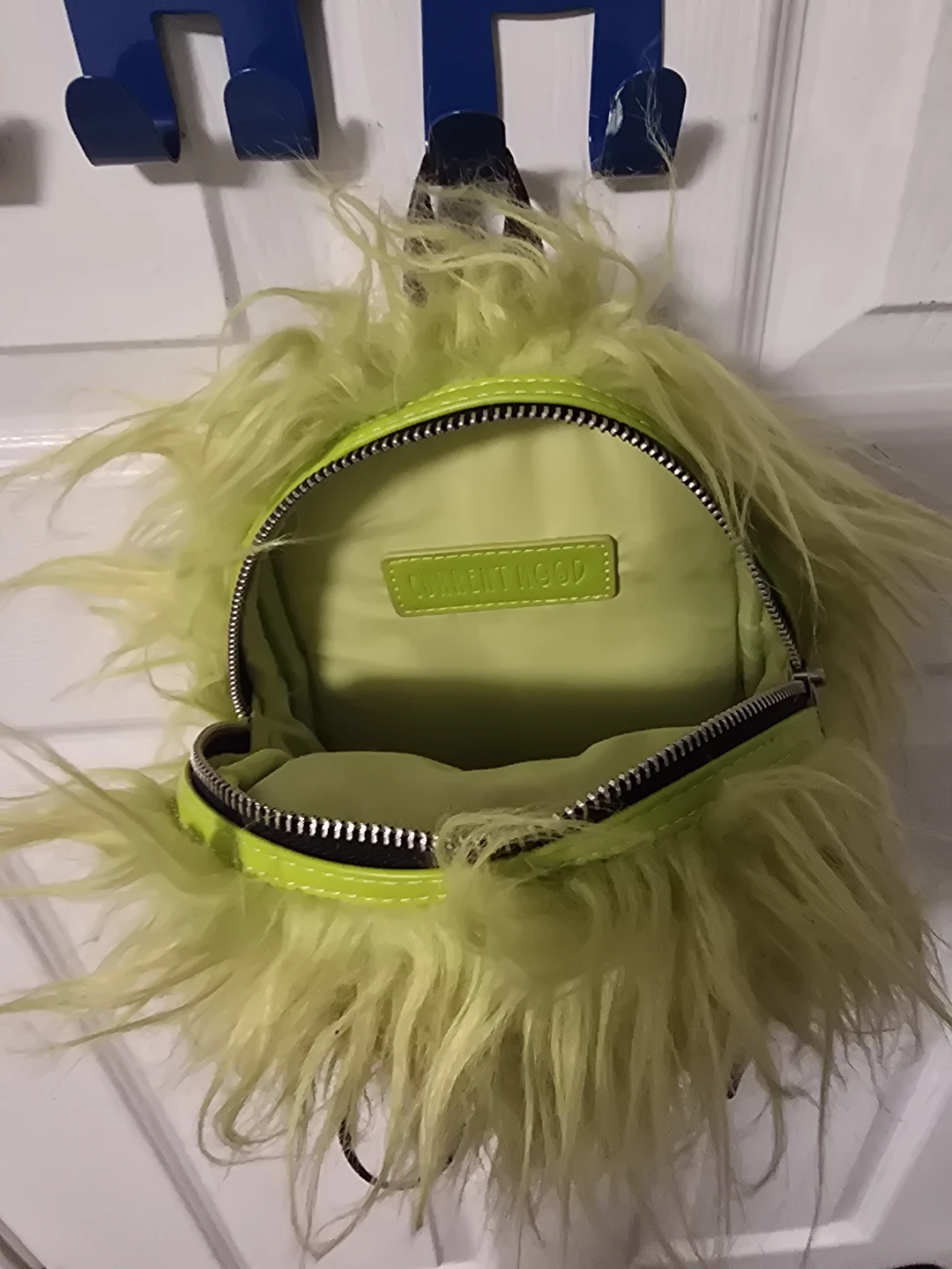 Lime Green Faux Fur Mini Backpack - photo 3
