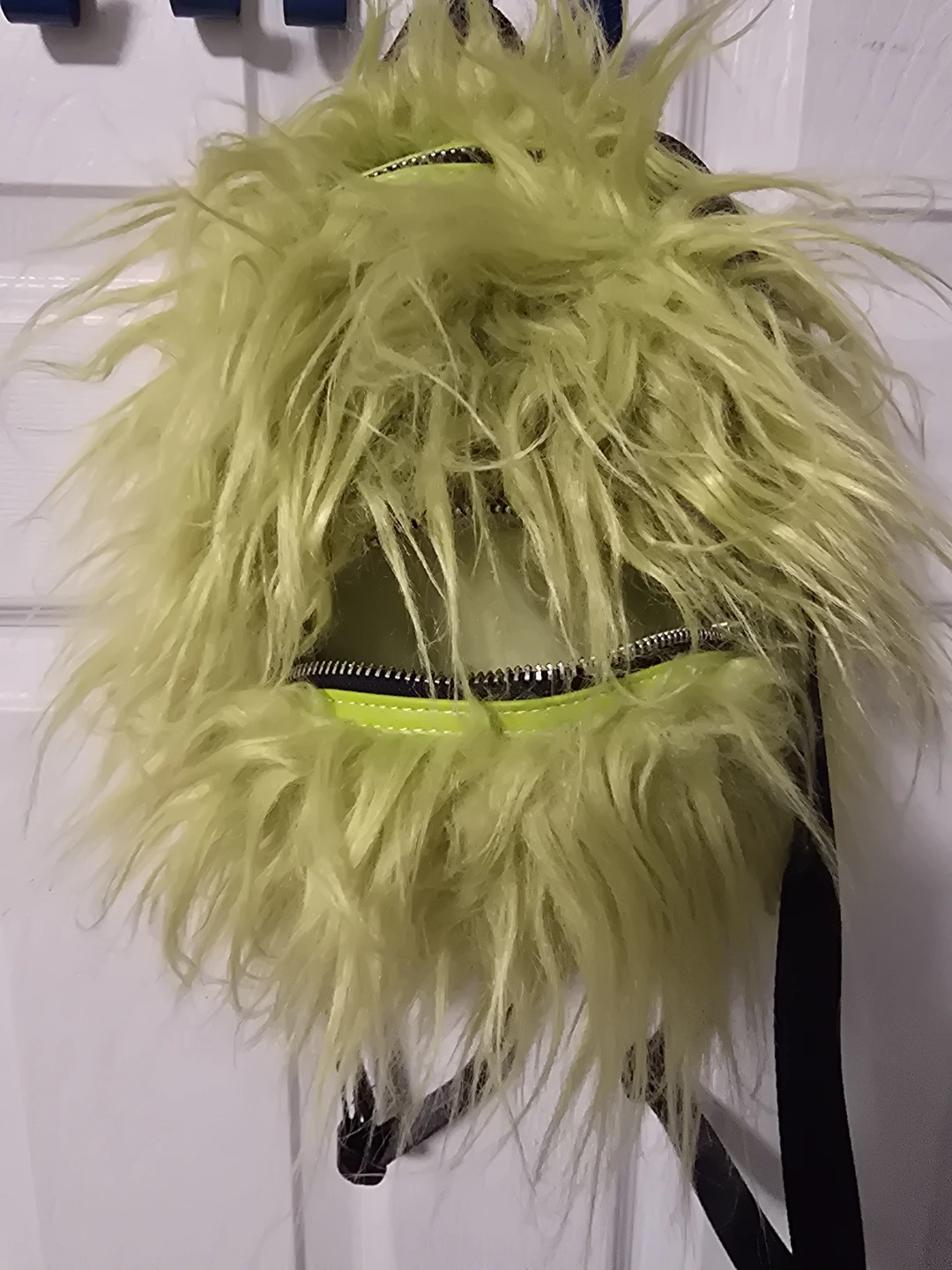 Lime Green Faux Fur Mini Backpack - photo 5