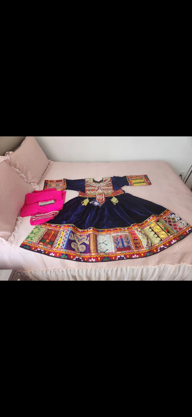Embroidered Afghan Dress 3pc