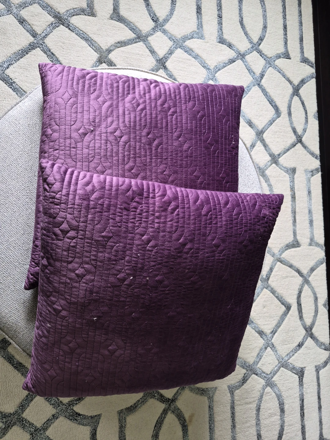 Purple Quilted Throw Pillows (2) - photo 3