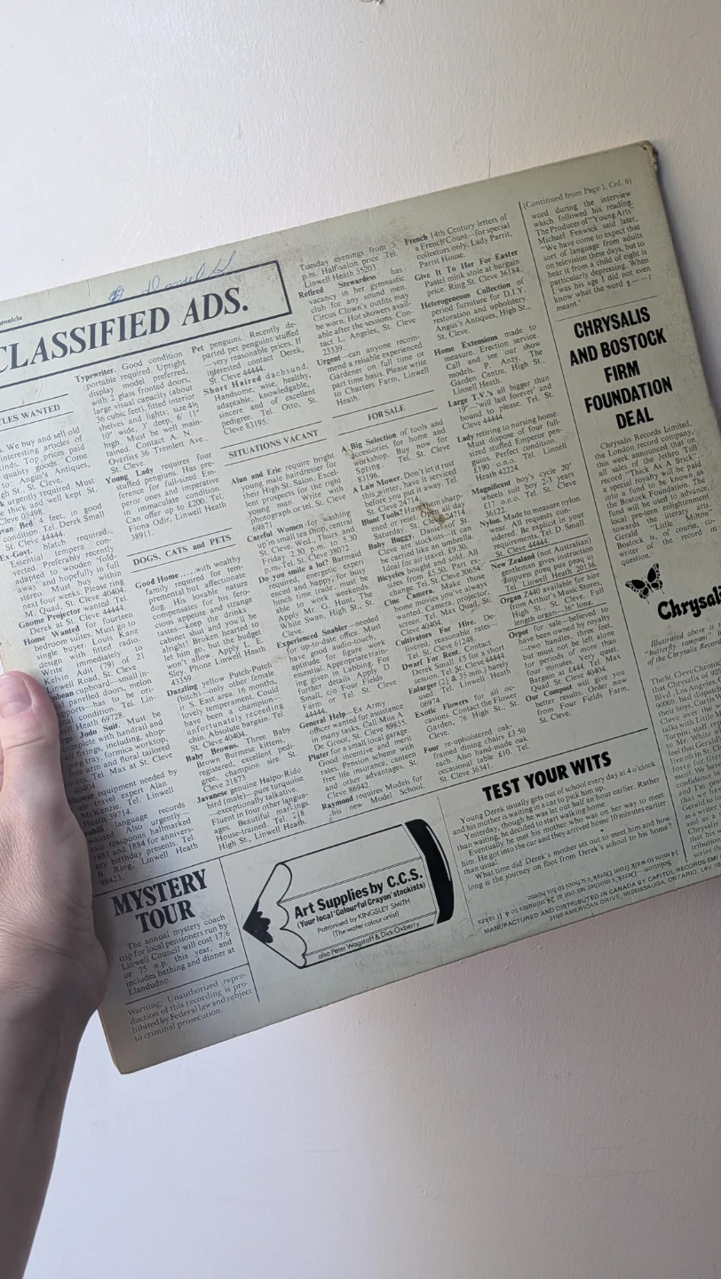 Jethro Tull vinyl record - photo 5