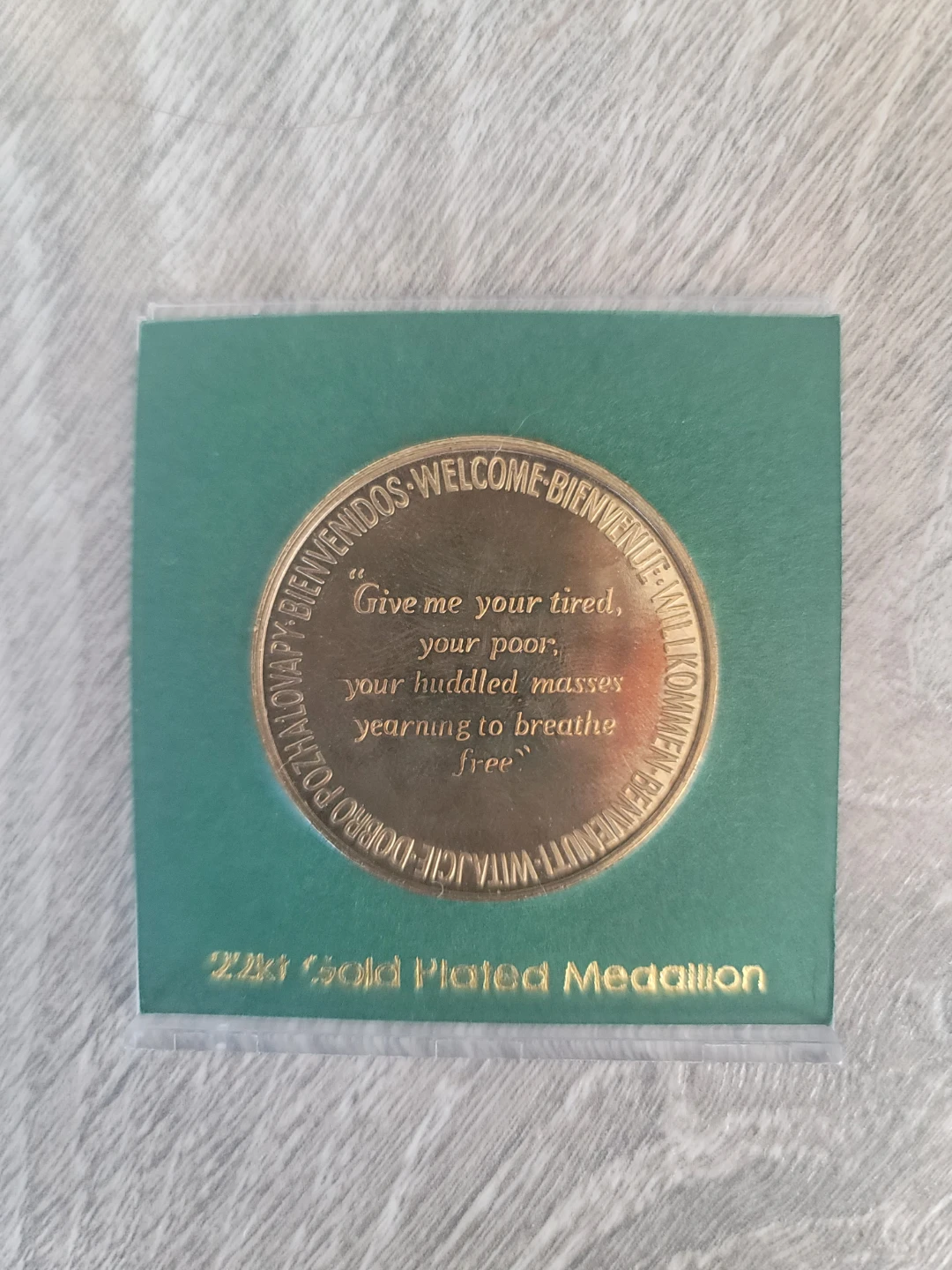 Statue of Liberty 22K Gold Plated Medallion - photo 2