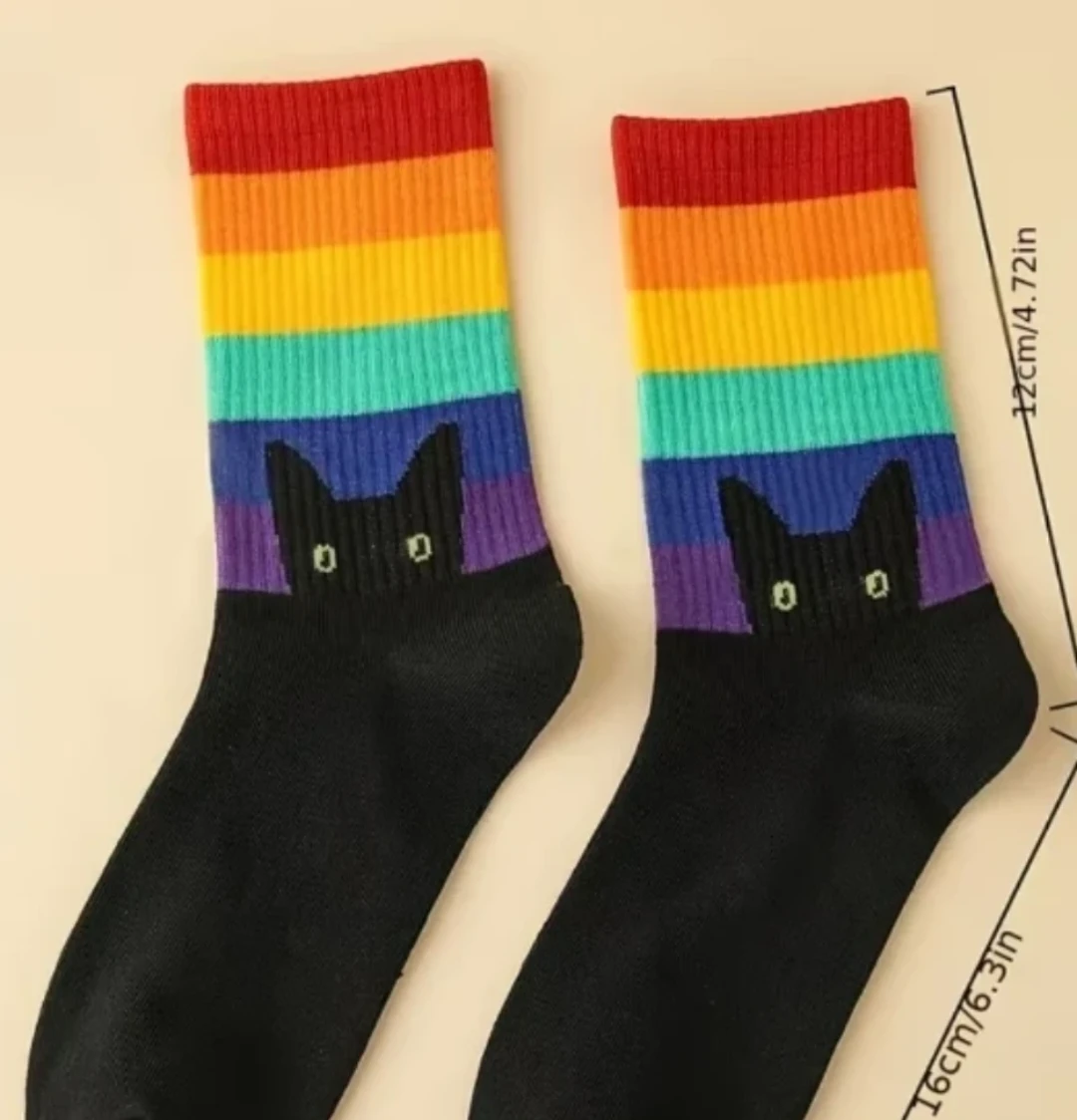 Rainbow Cat Socks