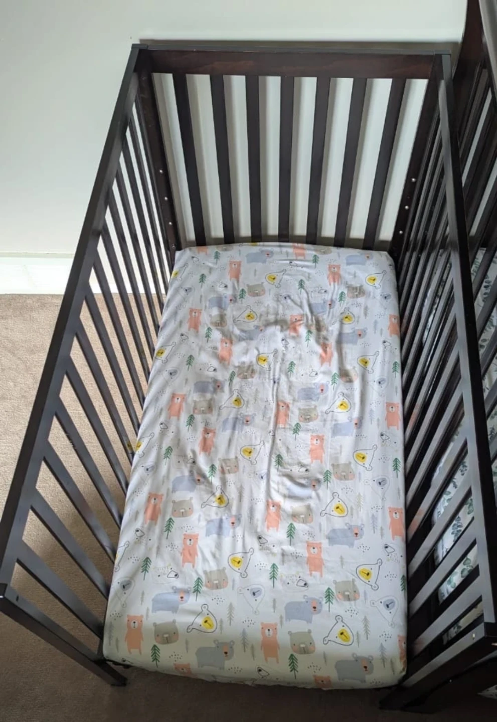 Wooden Crib with mattress