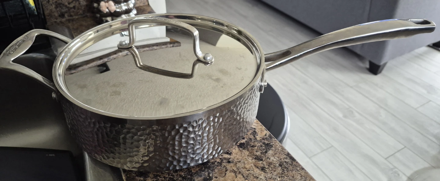 Cuisinart Hammered Stainless Steel Saucepan with Lid