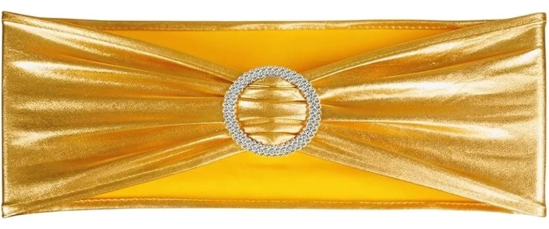 Gold Chair Sash with Rhinestone Buckle - photo 2