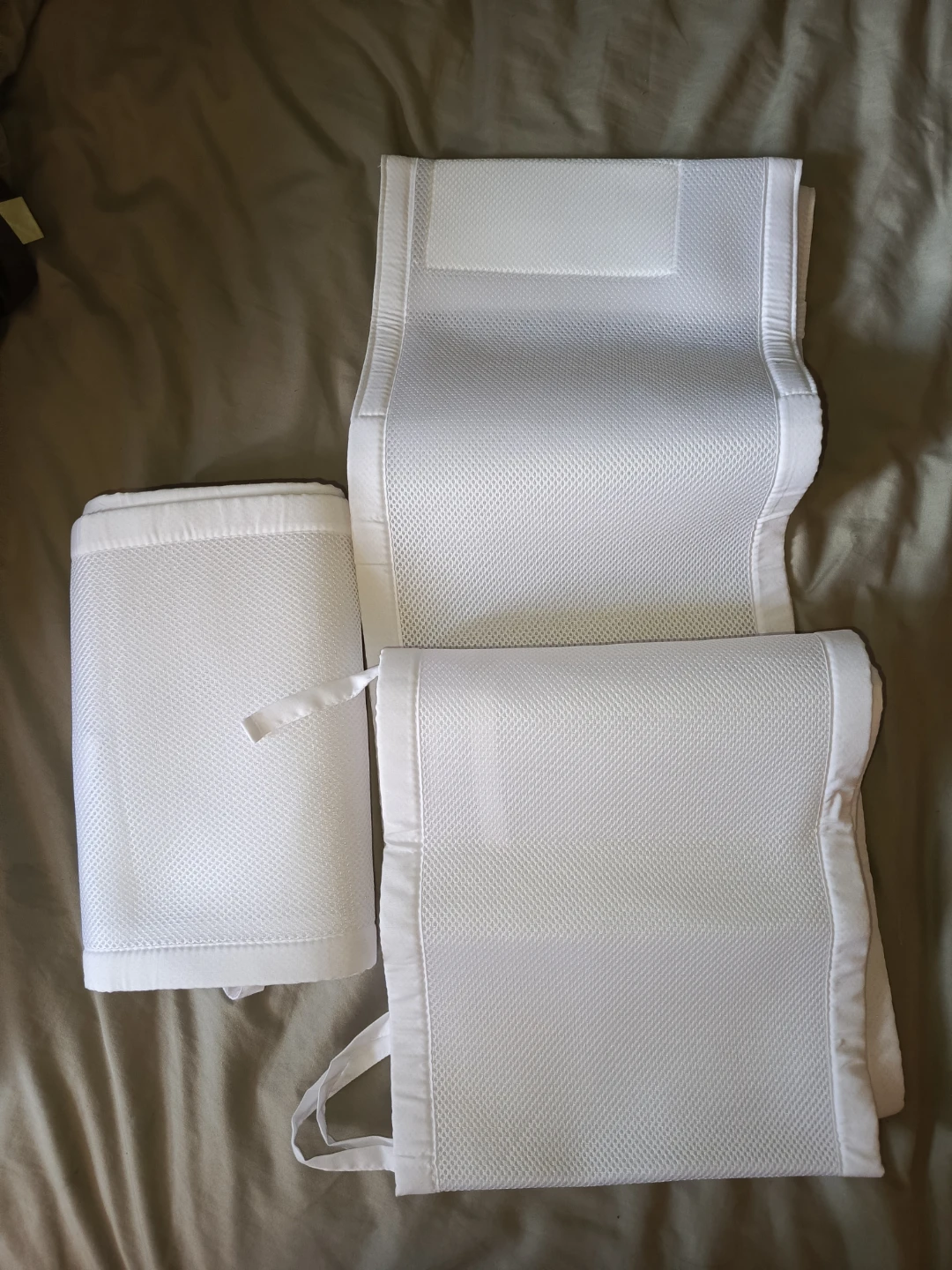White Mesh Crib Bumper Set