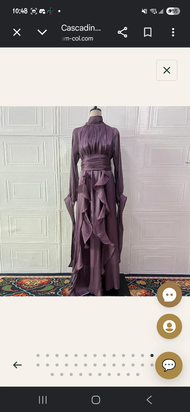 Cascading Purple Ruffle Gown, Size small from Mariams Collection - photo 2