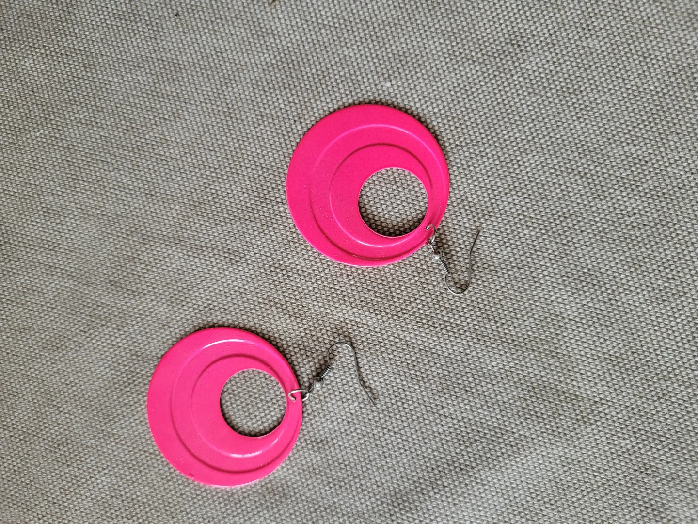 Bright Pink Hoop Earrings