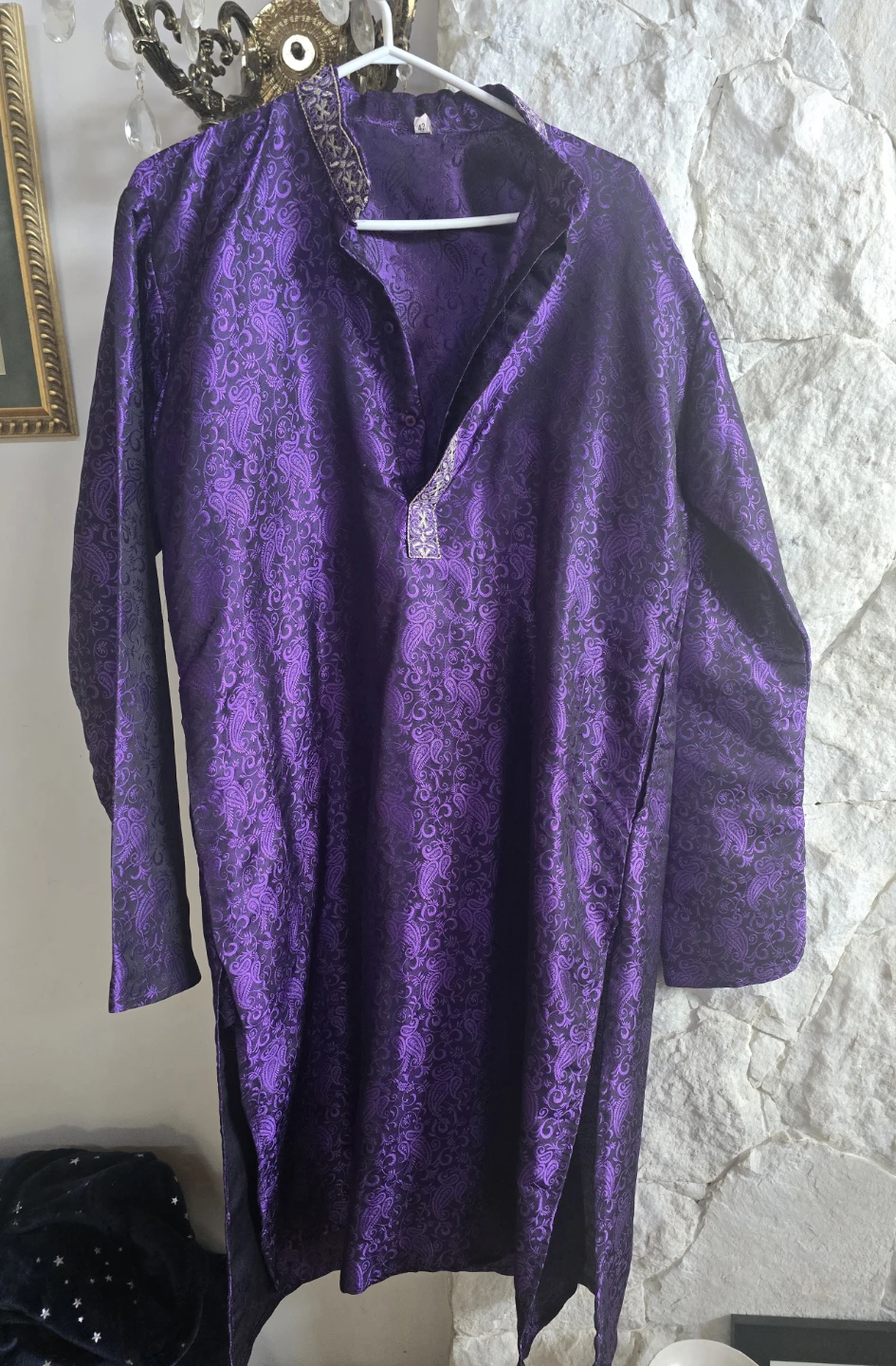 Purple Paisley Print Kurta - Size 42