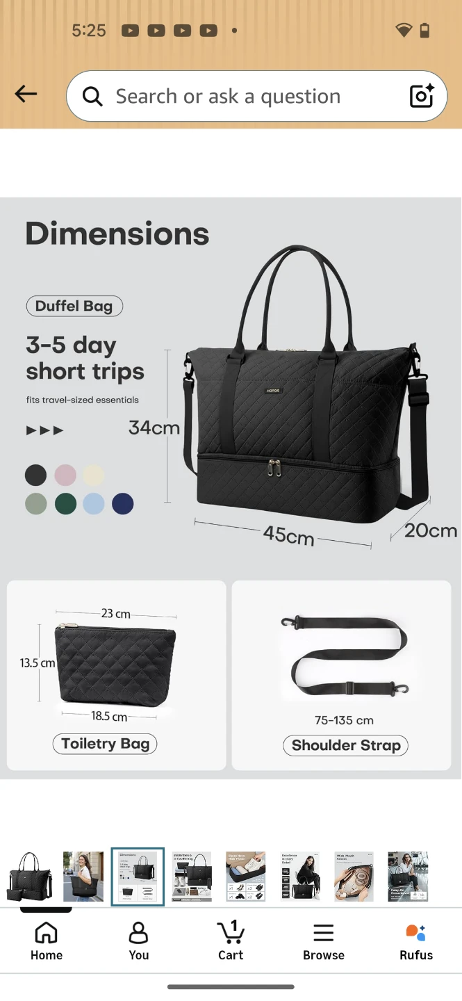 HOTOR Black Quilted Duffel Bag - photo 3