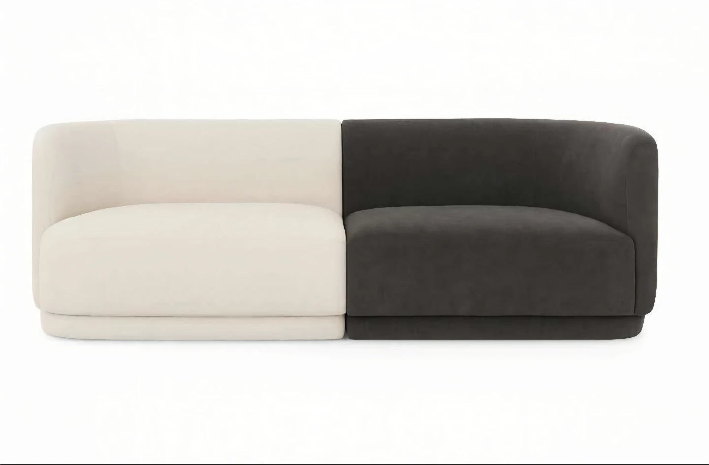 Yoon Chaise Left Sweet Cream & Yoon 2 Seat Sofa Right