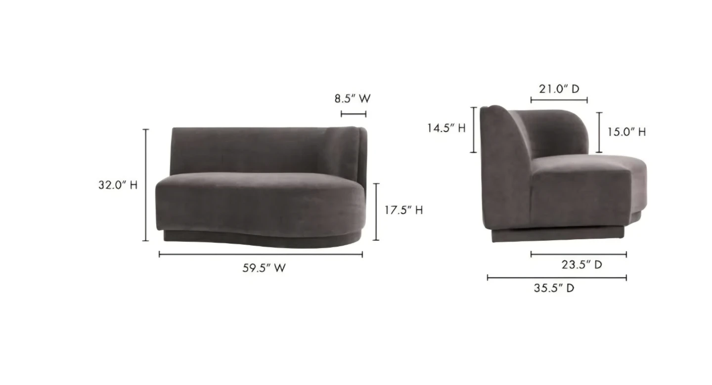 Yoon Chaise Left Sweet Cream & Yoon 2 Seat Sofa Right - photo 4