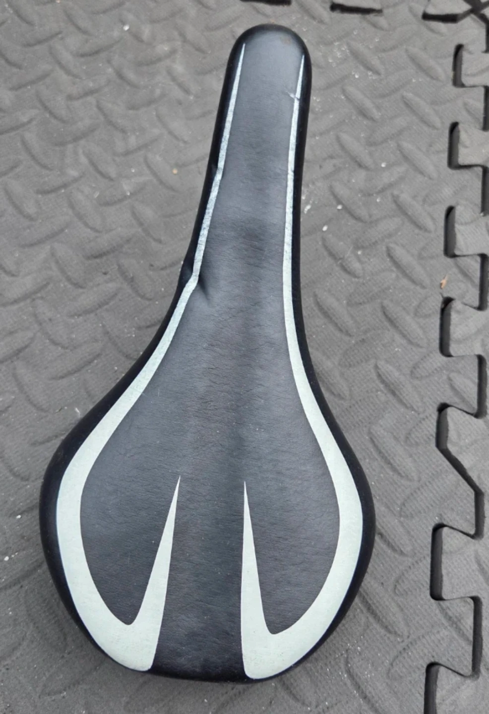 Black Bicycle Saddle with White Accents - photo 3