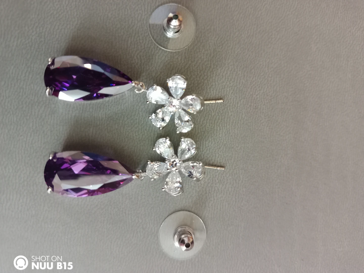 Purple Teardrop Earrings - photo 3