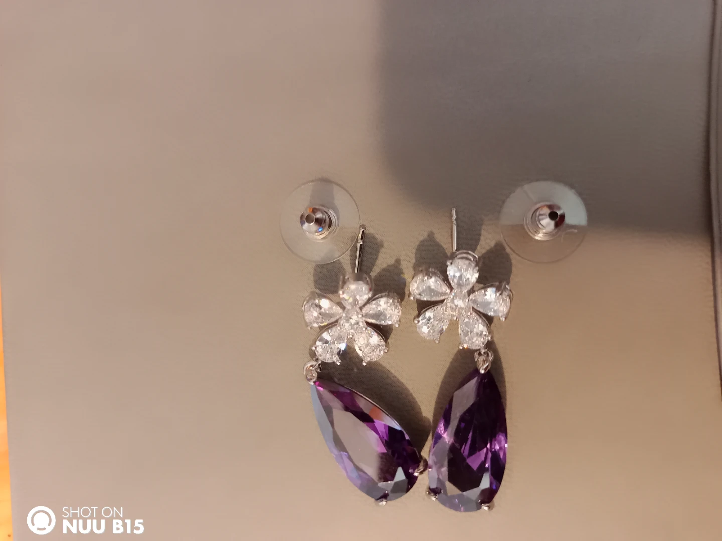 Purple Teardrop Earrings - photo 4